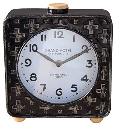 LUOYAOB Vintage Kaminuhr Moderne Tischuhr, Retro-Vintage-Tischtisch Schreibtisch Weck (Color : Zwart)
