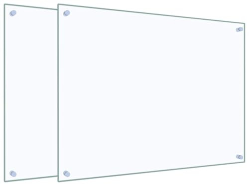 vidaXL Küchenrückwände 2 STK. Transparent 80x60 cm Hartglas
