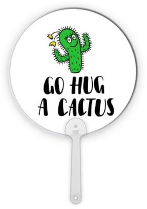 no/no Go Hug A Cactus Art Déco Mode Rond en Plastique Décoration Éventail Artisanat