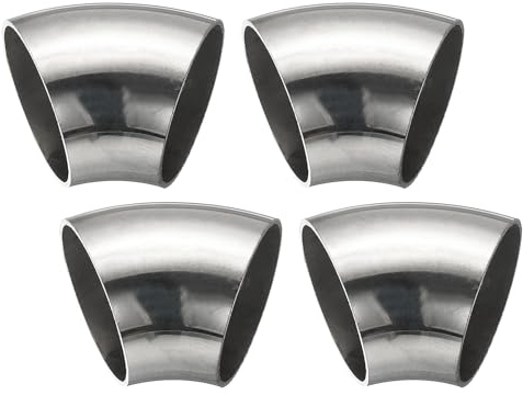 PATIKIL 4Pcs Curva A 45 Gradi Con Mandrino 38mm OD Acciaio Inox 304 Per Tubo Di Scarico Ringhiera Scale HVAC