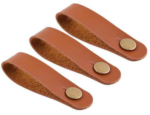 BAZEITFLOW Brauner Leder Gitarrengurthalter 3 Stück Gitarren Halsgurt Zubehör Für Akustik- e Und Bassgitarre Ukulele Kopfplattenbefestigung Ohne Schnur