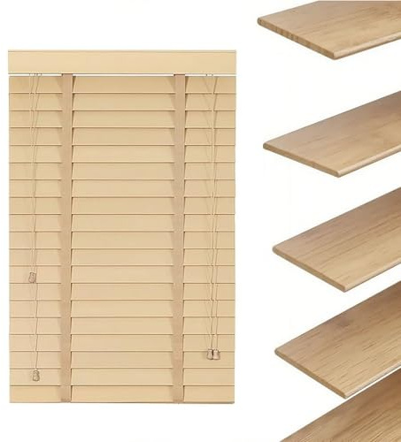 AJTXCSFOQL Holz-Jalousie Jalousien Fenster Innen 160 150 145 120 115 95 40 80 75 65 175 190 200 210, 50mm Holzjalousie Jalousette Zum Klemmen, Sichtschutz, Lichtschutz, Blendschutz(Natural)