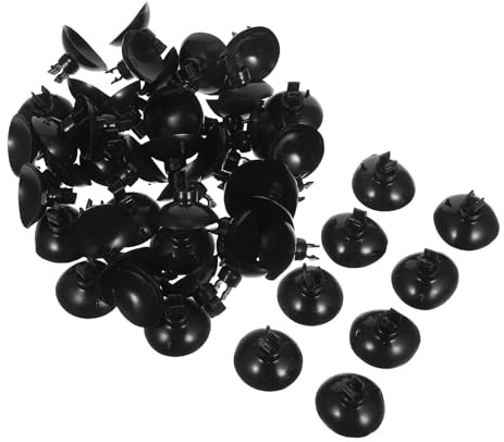 ibasenice 50pcs Black Aquarium Hose Clamp Suction Cup Clips with Strong Suckers and Tube Holders for Fish Tank Airline Tubing and Filter Pipe Organization