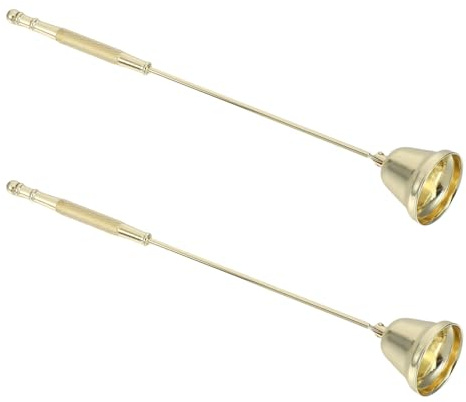 iplusmile 2pièces Éteignoir Forme de Cloche Cuillère Entretien des Bougies Dorée Outil pour Éteindre Les Bougies Accessoire Vintage pour Noël et Fêtes