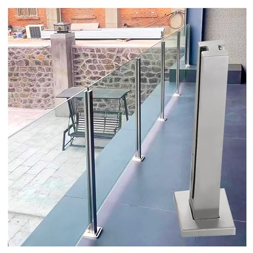 Moderno kit de barandilla de cristal de acero inoxidable para exteriores, sistema de balaustrada duradero para terrazas, patios y balcones, resistente a la intemperie y diseño elegante (vidrio no