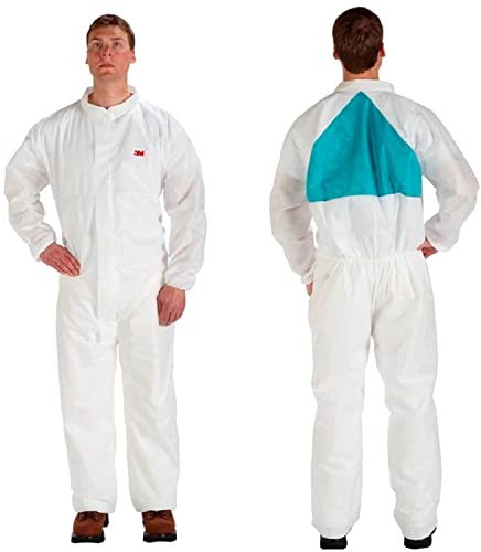 3M mens Collar (No Hood) overalls and coveralls workwear apparel, White, 25 Pack US