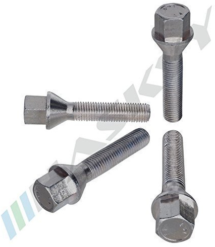 HASKYY 10 Radschrauben Radbolzen M14x1,5 Schaftlänge: 35mm Kegel 60° Kegelbund SW17