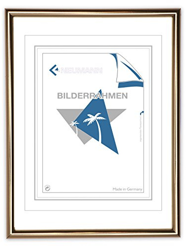 Neumann Bilderrahmen Kunststoffrahmen CLASSIC, 40x50 cm, gold gestreift