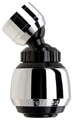 Siroflex 2505/5S Sirius Brise-jet aérateur-douchette de Robinet Cuisine, Fabriqué en Italie, Chromé Noir | Aérateur de Robinet avec double rotule, Aérateur de Robinet avec Filtre Conservation de l’eau