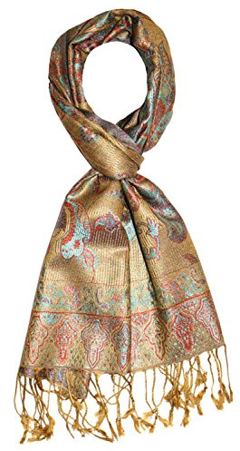 LORENZO CANA – lyxig herr sidenhalsduk 100 % siden jacquard vävd harmoniska färger med fransar 35 cm x 160 cm paisley mönster sidenduk