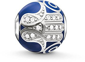 Thomas Sabo Femmes-Bead Main De Fatima Karma Beads Argent Sterling 925 bleu Pavé d'Oxydes de Zirconium blancs K0207-041-32