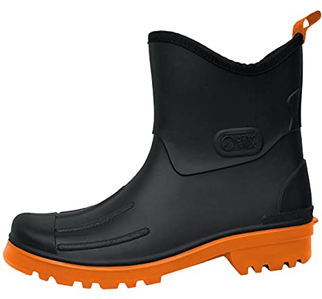 Bockstövlar, herr, pojkar, gummistövletter, Peter av polyvinylklorid (PVC), Svart orange, 42 EU