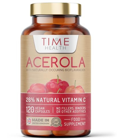 Acerola Cherry Extract Capsules - Natural & Wholefood Vitamin C - UK Manufactured - Zero Stearates or Flow Agents (120 Capsule)