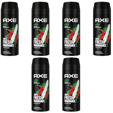 AXE Bodyspray Africa 6x 150ml Deospray Deodorant Männerdeo Deo für Herren Männer Men Body Spray ohne Aluminium (6 Produkte)