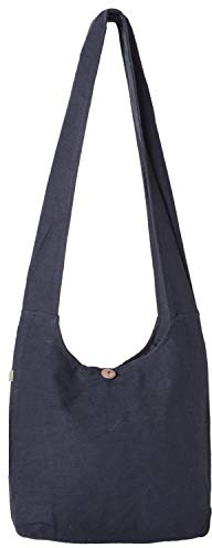 Vishes - Damen Herren Umhängetasche Stoff Schulterbeutel Schultertasche Baumwolle