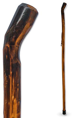 RMS Natural Wood Walking Stick - 48 Inch Handcrafted Wooden Hiking Stick - Assisting Men or Women with Disability or Limited Mobility (Smooth Handle, 48 Inch)