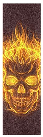Vnurnrn Simpatico Teschio Di Zucchero Fuoco Regalo Adesivo Grip Tape per Skateboard Nastro Griptape Adesivi Autoadesivi Carta Vetrata Antiscivolo No Bolle per Longboard Scooter