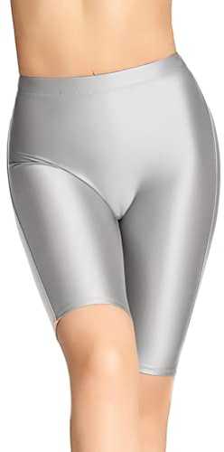 SOFSOT Damen Shiny Yoga Pilates Shorts Outdoor schnell trocknende Hose Ultra High Rise Biker Leggings
