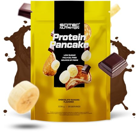 Scitec Nutrition Protein Pancake - Proteinreiche Pfannkuchenmischung | Hafermehlbasis - Molken-, Milch- & Eiprotein - Ballaststoffreich - Palmölfrei - 1036 g, Schoko-Banane