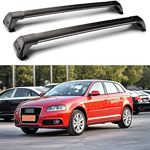HOWENG Barres Toit Voiture Rail Cross Aluminium,pour Audi A3 5 Door Sportback 2010 2011 2012 2013 Rails Support Barre Transversale Automatique Porte-Bagages sur Toit Support Vélo Transport Supérieur