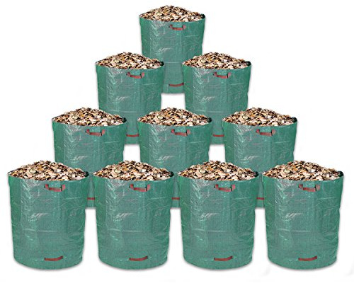 Schramm® 10 Stück Gartensäcke 500L Grün Robusten Polypropylen Gewebe PP Gartensack Garten Sack Säcke Big Bag 500 Liter Volumen 10er Pack im Set