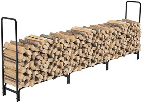 unho Abri Bûches Extérieur Bois Jardin: Abris Bois de Chauffage 345x117x35cm Range Bûche en Métal Charge 408kg Porte Bûches XXL Intérieur Range Bois Cheminée