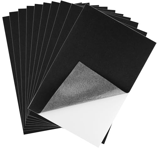 CHRORINE 10 hojas de tela de fieltro negro autoadhesivas de 8 x 12 pulgadas, papel de fieltro para suministros de arte y manualidades.