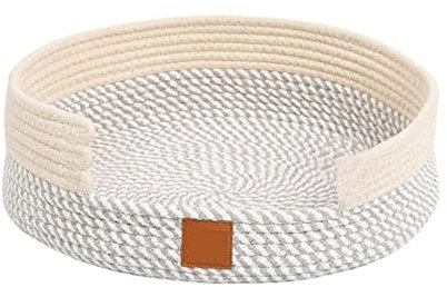 Kratzbrett Kratzpappe Rundes Katzenkratzbett-Kissen, Baumwolle, Langlebig, Katzenkratzer Und Betten Für Katzen, Hunde, Kratzbrett Kratzmatte Kratzbrett Katze ( Color : White Grey , Size : 38*38*12cm )