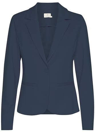 Kaffe Women's Blazer Jersey Single-Breasted Notch Lapel Regular Fit Long Sleeves, Midnight Marine, XL para Mujer