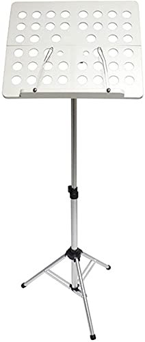 Notenständer Tragbarer Notenständer, Faltbarer Ständerhalter, verstellbare Musikinstrumente aus Aluminiumlegierung (Farbe: Rosa) (Weiß)