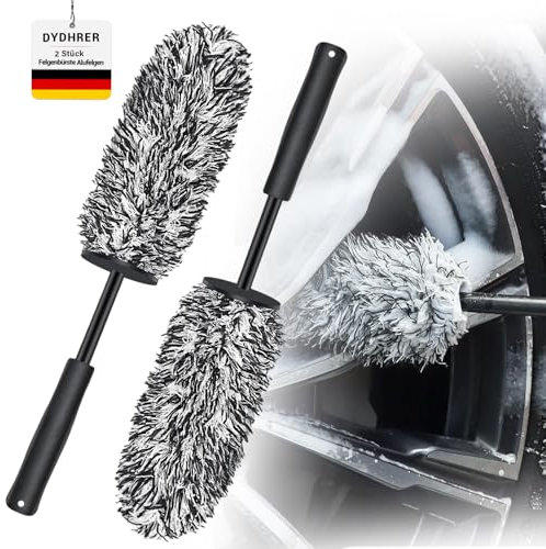 DYDHRER 2 Stück Mikrofaser Felgenbürste Extra Dünn,Felgenreiniger Bürste für Gründliche Felgenreinigung,Felgenbürste Alufelgen,Auto Felgen Bürste für Stahlfelgen, Auto Felgen und Chromfelgen