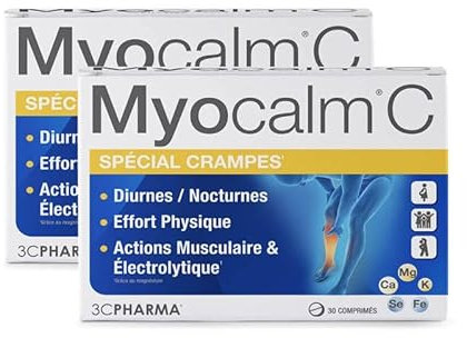 MYOCALM C SPECIAL CRAMPES | Prévention et Soulagement des Crampes Musculaires | Comprimés Riche en Magnésium et Sélénium | Équilibre Électrolytique | 30 Comprimés - 3C PHARMA