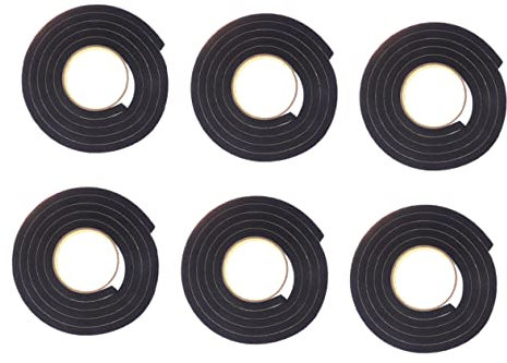 Bande Mousse Eva Noire Autocollante 6 Pièces pour Porte, Anti-bruit