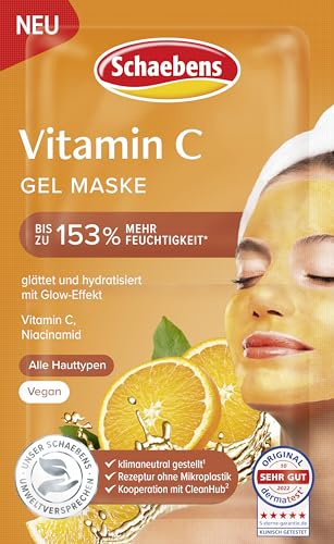 Schaebens Vitamin C Gel mask, jämnar ut och återfuktad med lysande effekt, för alla hudtyper, VEGAN