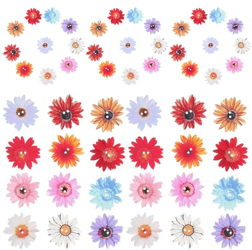 SHINEOFI 50 Stück Bunte Holzknöpfe in Blumenform Knöpfe zum Annähen für Pullover und Mäntel Kreative Dekoration ohne Grat für Näh und Bastelprojekte