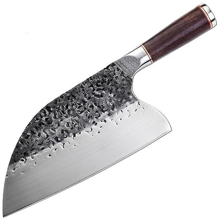FBITE 8 pouces couperet boucher serbie couteau forgé 5Cr15MoV acier inoxydable couteau de cuisine utilitaire hacher poulet trancher la viande