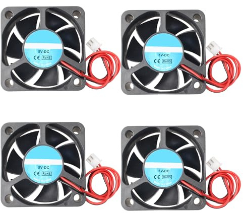Jopto 4PCS Mini Brushless Silent Cooling Fan 50x50x20mm 5020 DC 5V Fan With 2 Pin Terminal Compatible With 3D Printer PC CPU Computer Cases For DIY With 30cm/11.81inch Cable