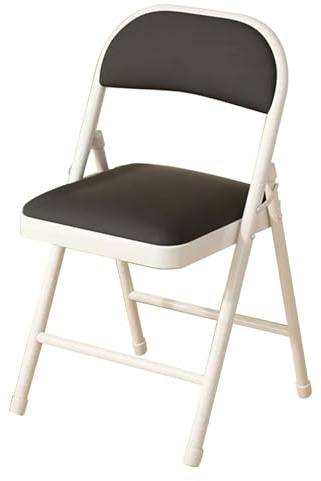 RTTZBOZ Sedie Pieghevoli Portatili, Sedia Pieghevole Resistente Sgabelli Pieghevoli in Metallo per Adulti Sgabello Pieghevole da Giardino da Cucina (Color : Black and white, Size : 44cm/17in1pcs)