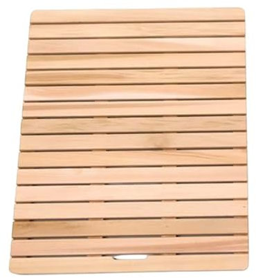Wasserdichte Badewannen-Duschmatte, Badematte aus Holz, Bodenmatte mit rutschfesten Fußpolstern, Holzplattform for Spa, Sauna, Pool, Whirlpool, Innen- und Außenbereich, mehrere Größen ( Size : 40x40cm