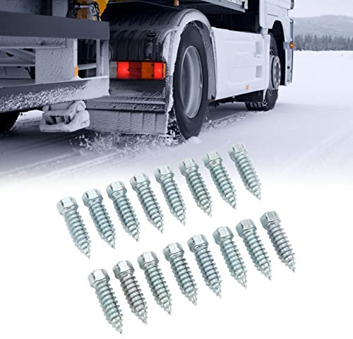 Gavigain 100pcs Tire Spikes,M8 Excellent Grip Wheel Stud Skid Loader Snow Screw Tire Studs Spikes for Mining Car ATV Truck Motorbike Snowblower