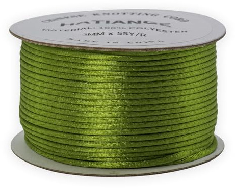 2 mm gemischte olivfarbene Satinschnur Rattail – 50 m für Schmuckherstellung, Armbänder, Halsketten, Perlenfäden, Makramee und chinesische Knotenkunst