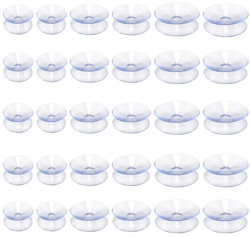 TRKETK 30 Pcs Double Sided Suction Cups Slip Proof Double Sided Sucker Pads Clear Plastic Suckers Pads Window Suckers for Home Decoration Outdoor Kitchen Window Glass Mirror Pads Table Top