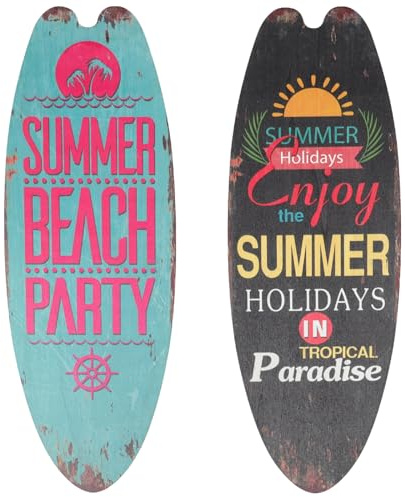 BESPORTBLE 2 Stück Surfbrett Holzschild Deko Für Sommerliche Strand Atmosphäre – Vintage Wanddekor Für Bar Und Zuhause, Wandkunst