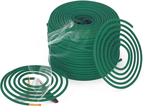 Citronella Räucherspirale, Zitronengras Coils mit Halterung, für den Gebrauch im Freien, im Wohnzimmer, auf der Terrasse, aPicknick, Camping, Tischdeko, Schlafzimmer, 48 Spiralen (24x2)