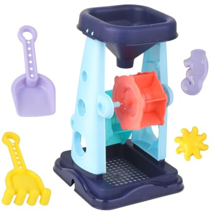 Juego de 5 Juguetes de Playa Abs Reloj de Arena , para Niños | Pala Creativa, 5 Piezas en Azul, para Sandbox y Patio Trasero Color Aleatorio