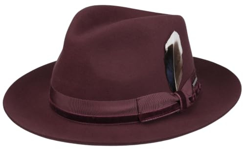 Stetson Grayson Sombrero Fedora Bogart Fieltro de Lana Asahi Guard Hombre Otono Invierno