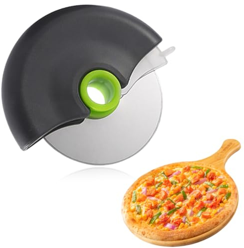 Rotella Tagliapizza e Erbe Aromatiche, Taglia Pizza Professionale, Taglia Mozzarella per Pizza, Lama Ultra, Affilata in Acciaio Inox con Guaina Protettiva, Design Sicuro, Facilità di Pulizia