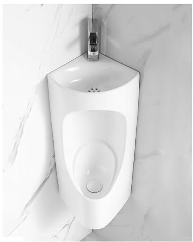 orinatoio angolare a parete Orinatoio in ceramica per bagno da uomo, orinatoio ad angolo montato a parete con lavabo e tubo, WC con sciacquone per bagno nel seminterrato