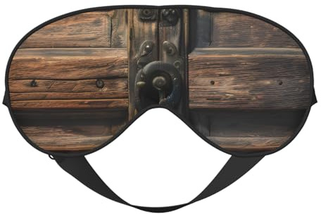 Masque de sommeil rustique avec imprimé porte en bois antique, masque doux pour les yeux avec sangle réglable pour dormir, voyager et se détendre