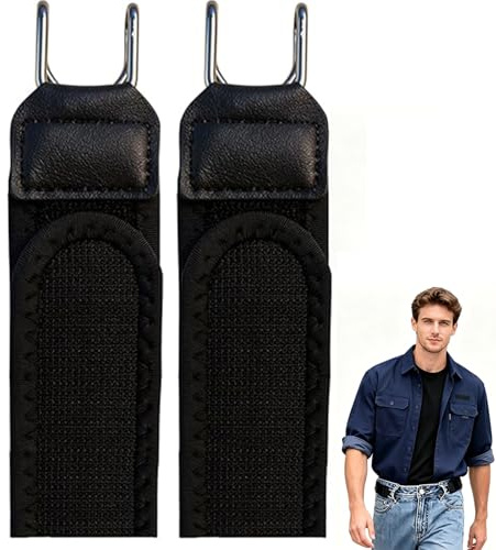 FiveMileBro Cinturón Sin Hebilla, Cinturón con Gancho Metálico, Elástico Invisible Ajustable, Unisex para Hombre y Mujer, Ideal para Jeans, Vestidos, Trabajo, Viajes y Uso Diario (2 Piezas)
